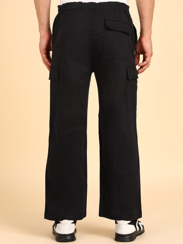 Men Comfort Loose Fit Mid-Rise Cotton Cargos Trousers - Image 2