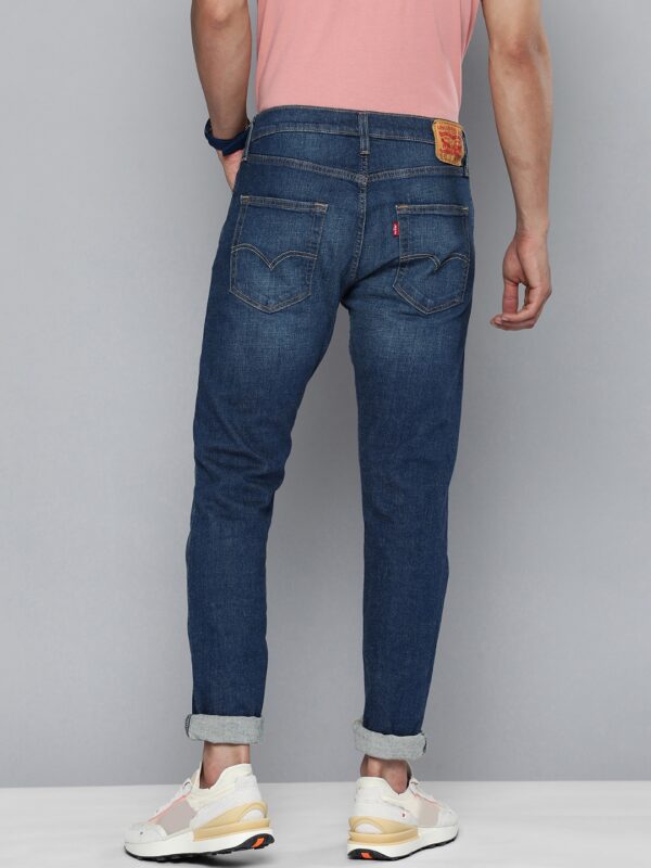 Men Blue Tapered Fit Heavy Fade Stretchable Casual Jeans - Image 3