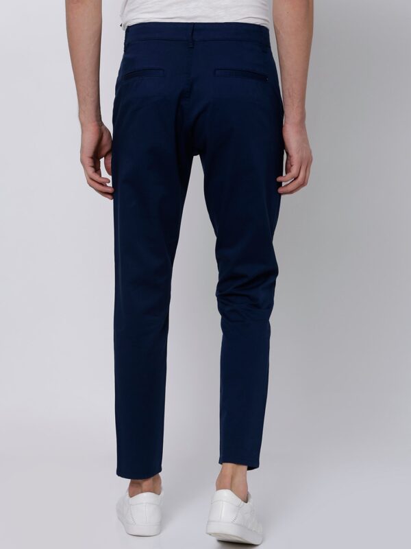 Men Blue Tapered Fit Chinos - Image 3