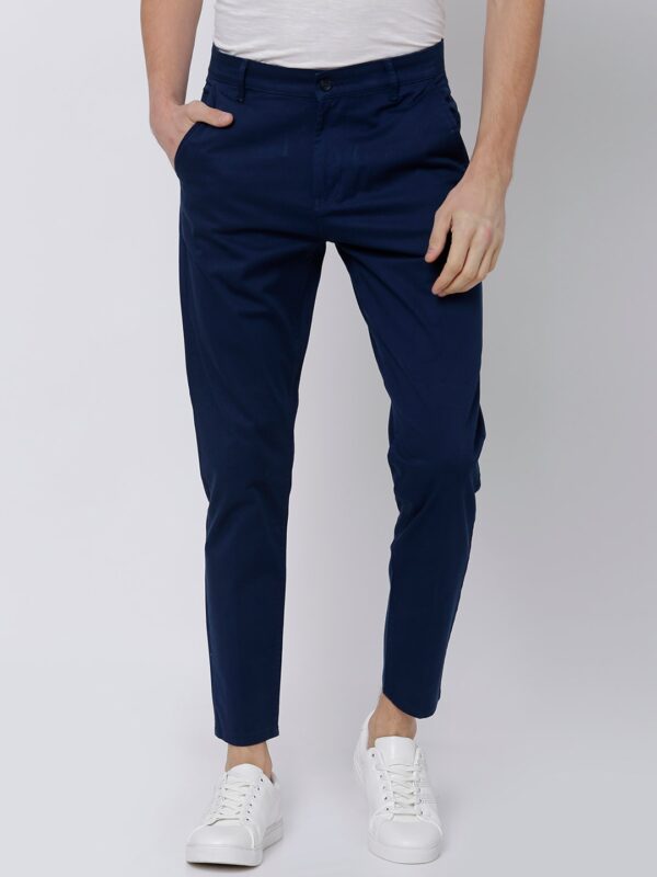 Men Blue Tapered Fit Chinos