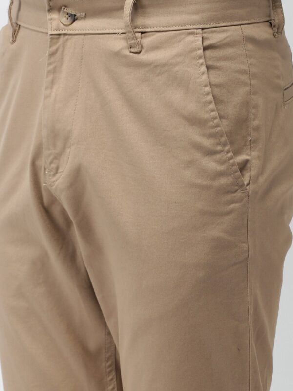 Men Khaki Tapered Fit Chinos - Image 5