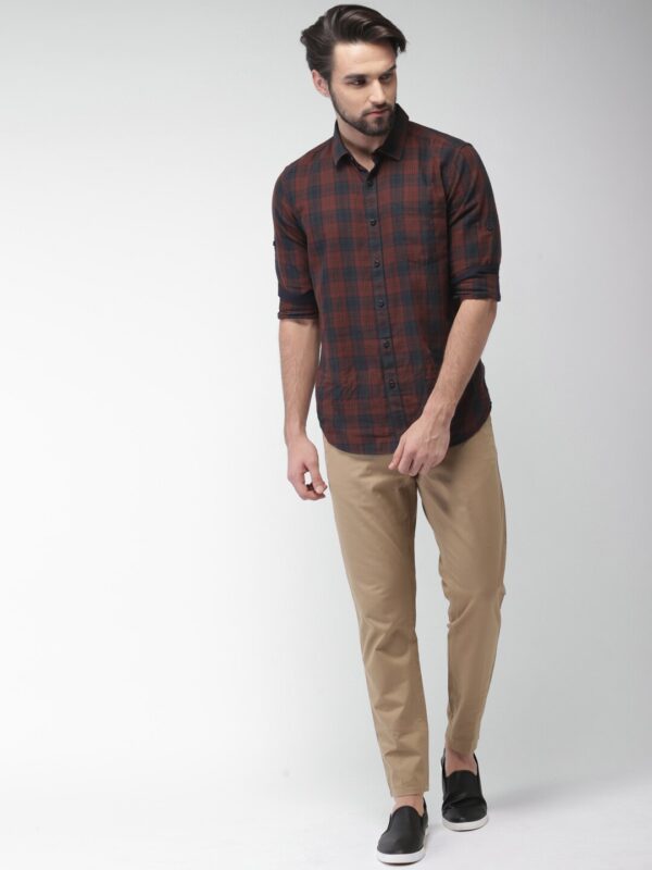 Men Khaki Tapered Fit Chinos - Image 4