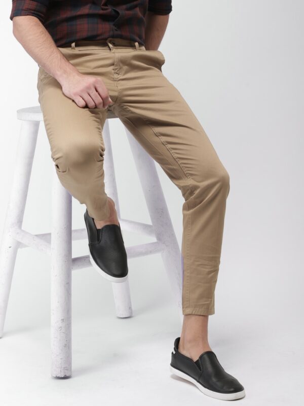 Men Khaki Tapered Fit Chinos