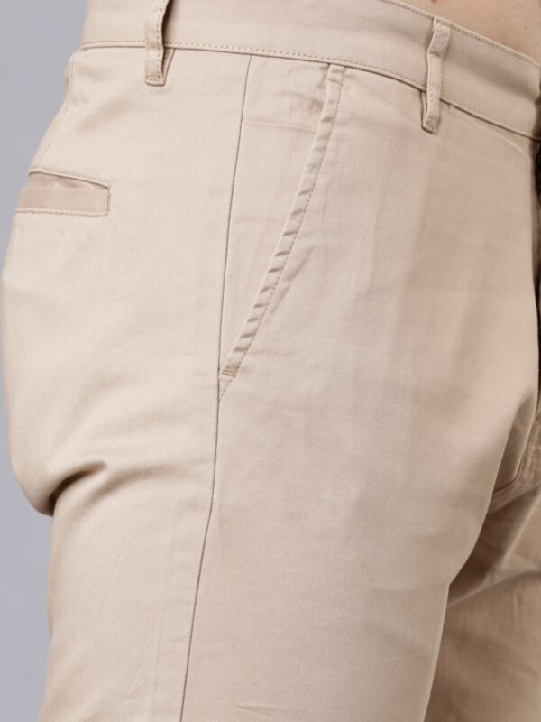 Men Beige Tapered Fit Chinos - Image 5