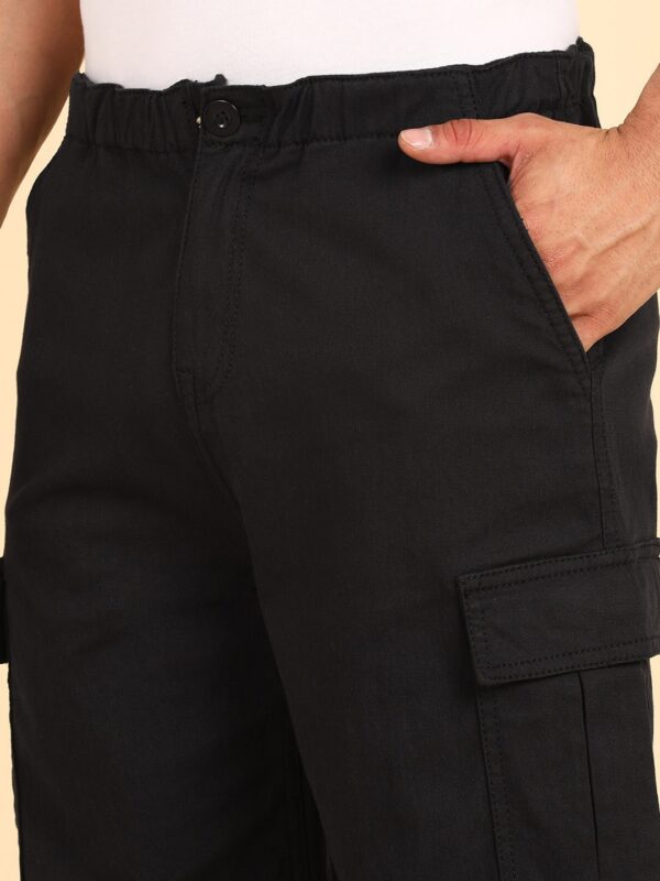Men Comfort Loose Fit Mid-Rise Cotton Cargos Trousers - Image 4