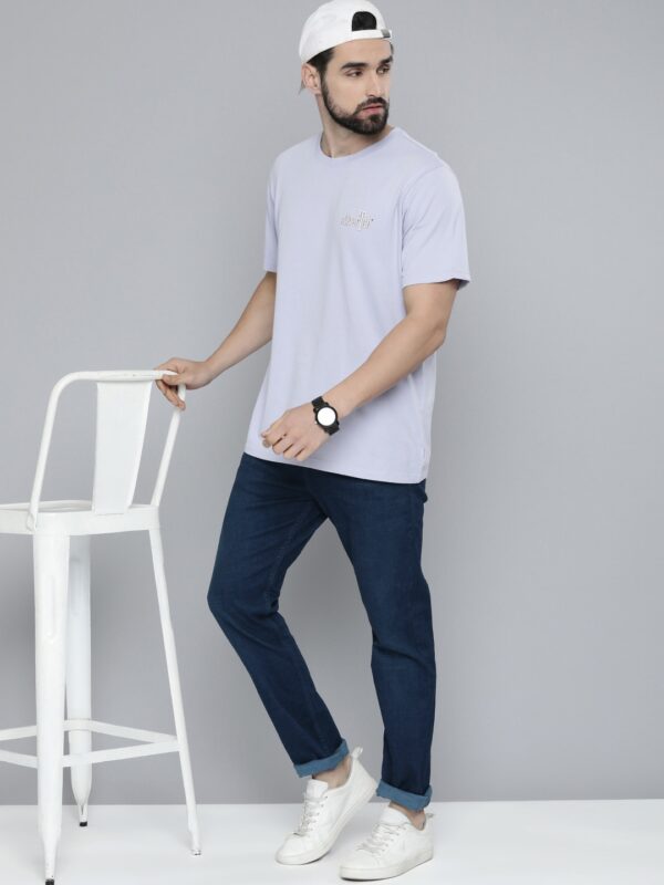512 Men Navy Blue Slim Tapered Fit Mid-Rise Clean Look Light Fade Stretchable Jeans - Image 4