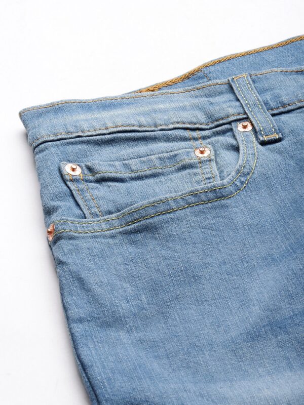 Men Blue 512 Slim Fit Mid-Rise Light Fade Stretchable Jeans - Image 6