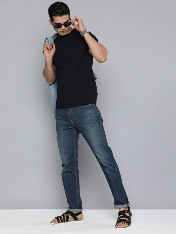 Men Blue 511 Slim Fit Light Fade Stretchable Jeans - Image 4