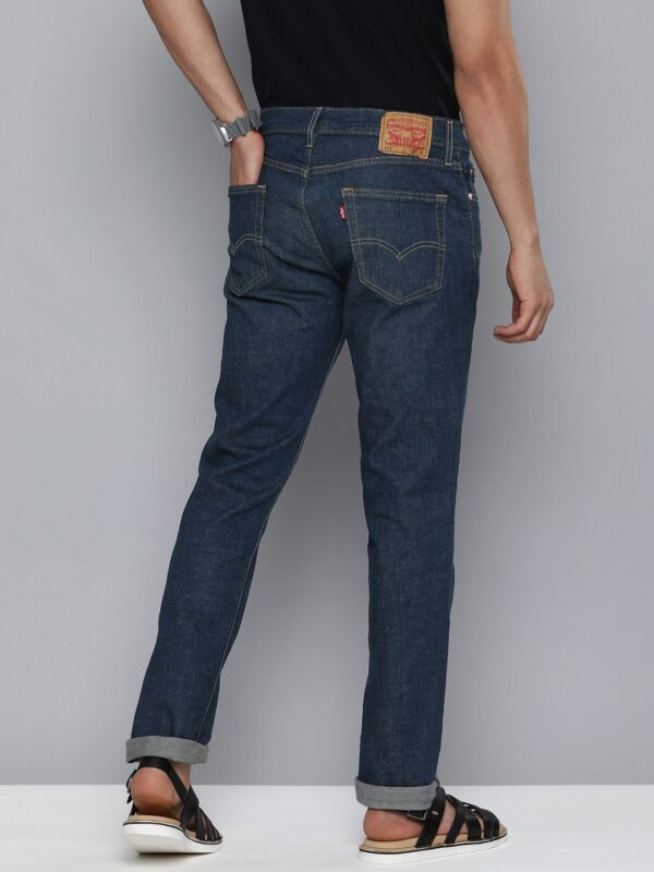 Men Blue 511 Slim Fit Light Fade Stretchable Jeans - Image 3