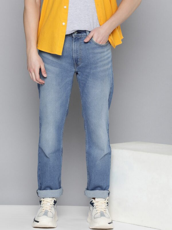 Men Slim Fit Heavy Fade Acid Wash Mid-Rise Stretchable Jeans