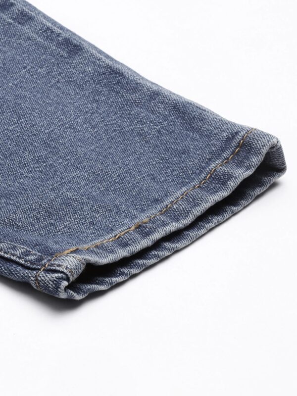 Men Blue Tapered Fit Light Fade Stretchable Casual Jeans - Image 7
