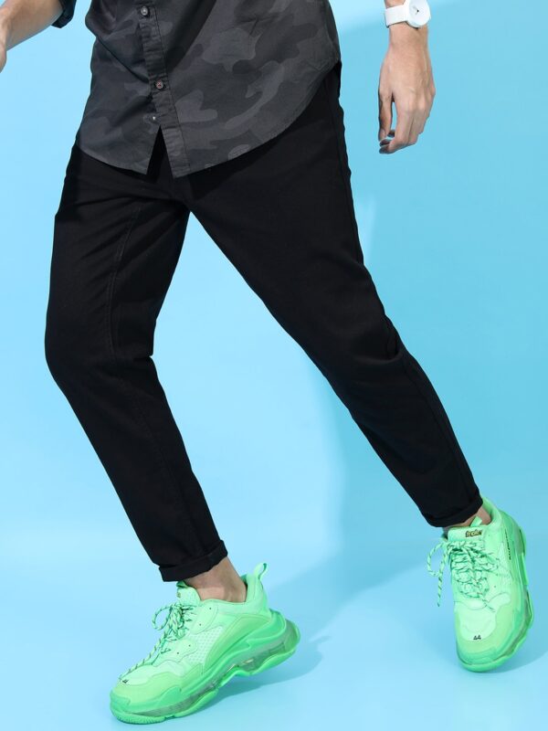 Men Black Tapered Fit Chinos