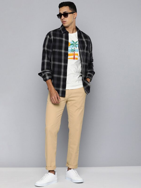 Men Mid-Rise Tapered Fit Chinos Trousers - Image 4