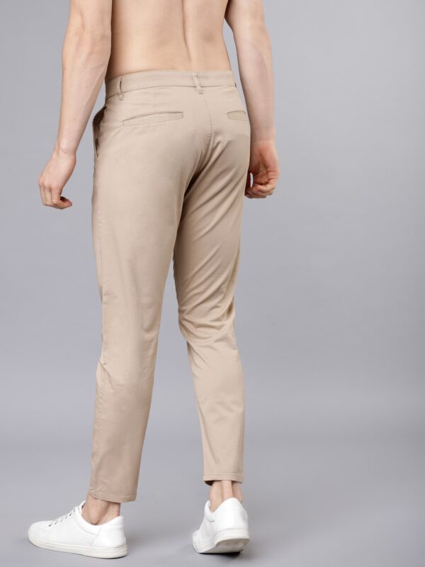 Men Beige Tapered Fit Chinos - Image 3