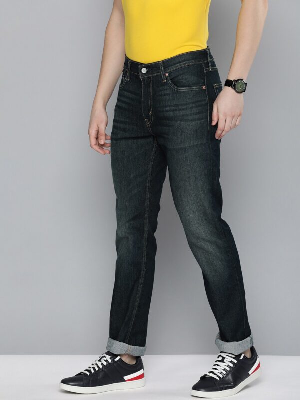 Men Slim Fit Light Fade Stretchable Mid-Rise Jeans - Image 2