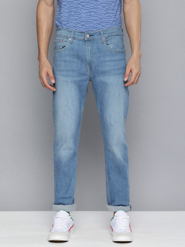 Men Blue 512 Slim Fit Mid-Rise Light Fade Stretchable Jeans - Image 2
