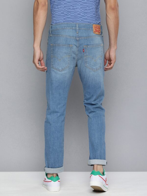 Men Blue 512 Slim Fit Mid-Rise Light Fade Stretchable Jeans - Image 3