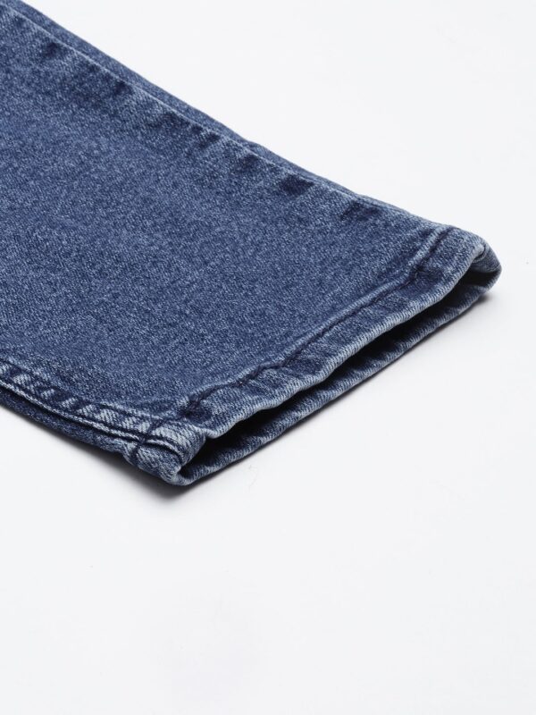 Men Blue Tapered Fit Light Fade Stretchable Casual Jeans - Image 7
