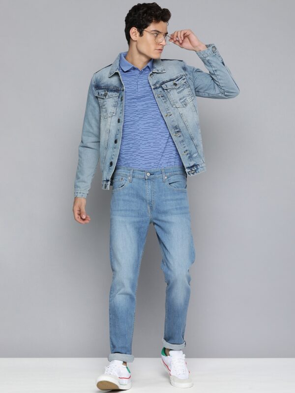 Men Blue 512 Slim Fit Mid-Rise Light Fade Stretchable Jeans - Image 4