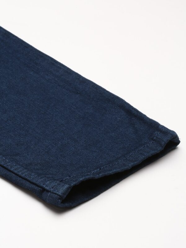 512 Men Navy Blue Slim Tapered Fit Mid-Rise Clean Look Light Fade Stretchable Jeans - Image 7